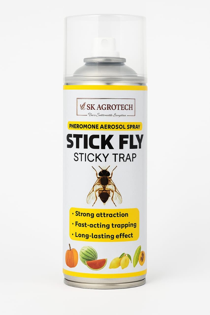 Fruit Fly Sticky Aerosol Spray | Pheromone Based Adhesive Spray for Bactrocera Fruit Fly Control | For Fruits & Vegetable Crops | (5, 500 ml)-picture-13