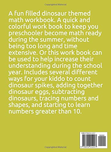 Vista 2 de Dinosaur Math Work Book Preschool math work for 4-6 year olds