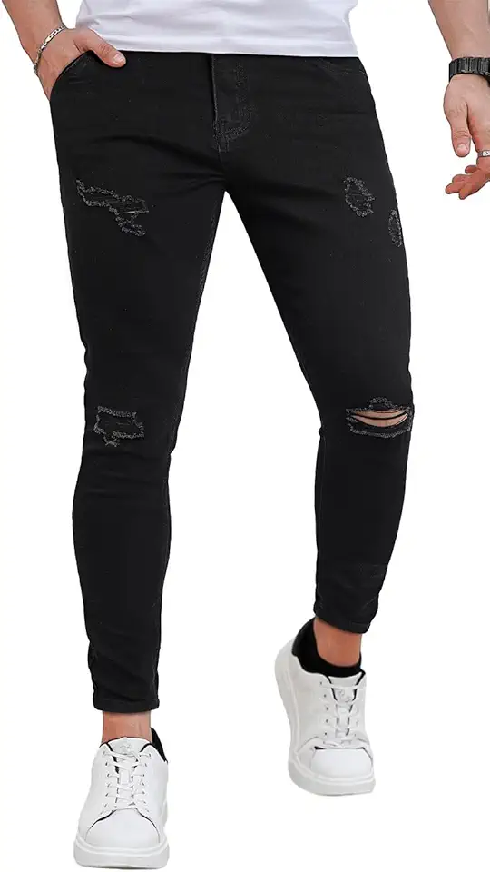 GINGTTO Mens Skinny Jeans Stretch Ripped Jeans Pants Men