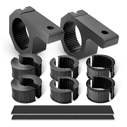 Nilight 90020B 2 Pack Mounting Bracket Kit LED Off Road Light Horizontal Bar Tube Clamp Roof Roll Cage Holder, 2 Years Warranty,Black