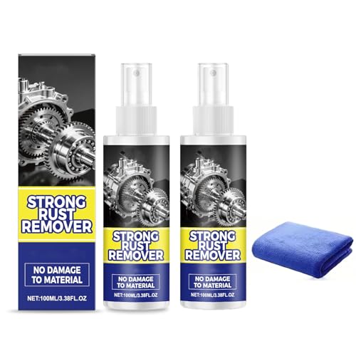 Rust Remover Spray for Metal,Heavy Duty Metal Cleaner,Multipurpose Rust Stain Remover,Tools, Cars, Chains, Iron Out Rust Stain Remover (2PCS)