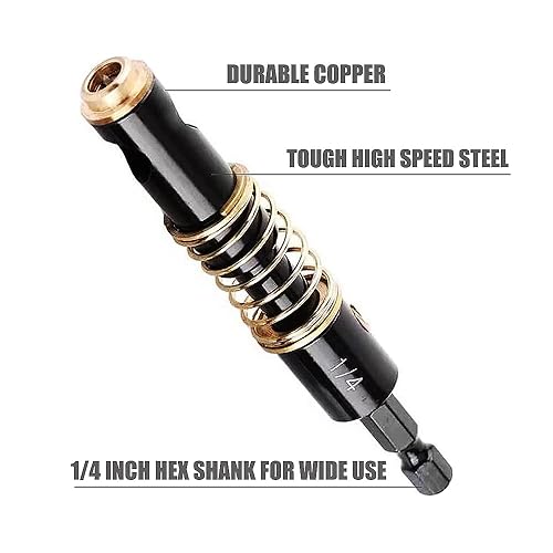 Miniatura 3 de Broca de bisagra de puerta, juego de 2 brocas de bisagra autocentrante, juego de brocas centrales de vástago hexagonal de 1/4 de pulgada para