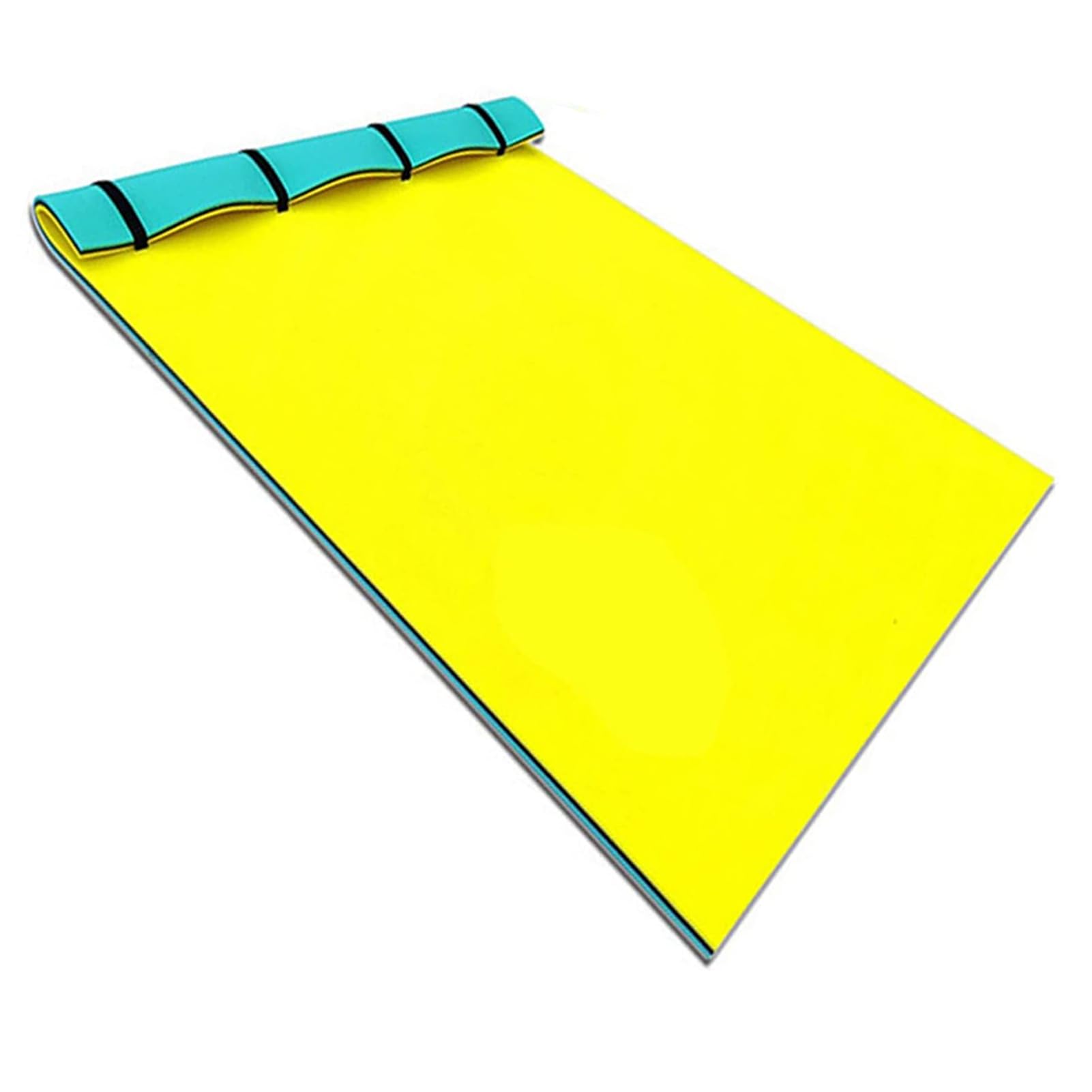 Pływająca mata wyspowa 3 warstwy pływająca mata wodna, ocean, plaża, rzeka, basen, pływająca mata do rekreacji i relaksu, żółta, 200 x 55 x 3,3 cm