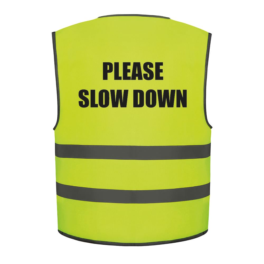 Brook Hi Vis Uk Yellow Brook Hi Vis Please Slow Down Kids Hi Vis Vest Children's High Visibility Reflective Safety Waistcoat, Horse Riding Rider, Add Child's Name To The Front, Personalised