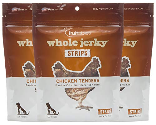 Fruitables Whole Jerky Roasted Chicken Tenders Dog Treats 5 Ounce, Pack of 3