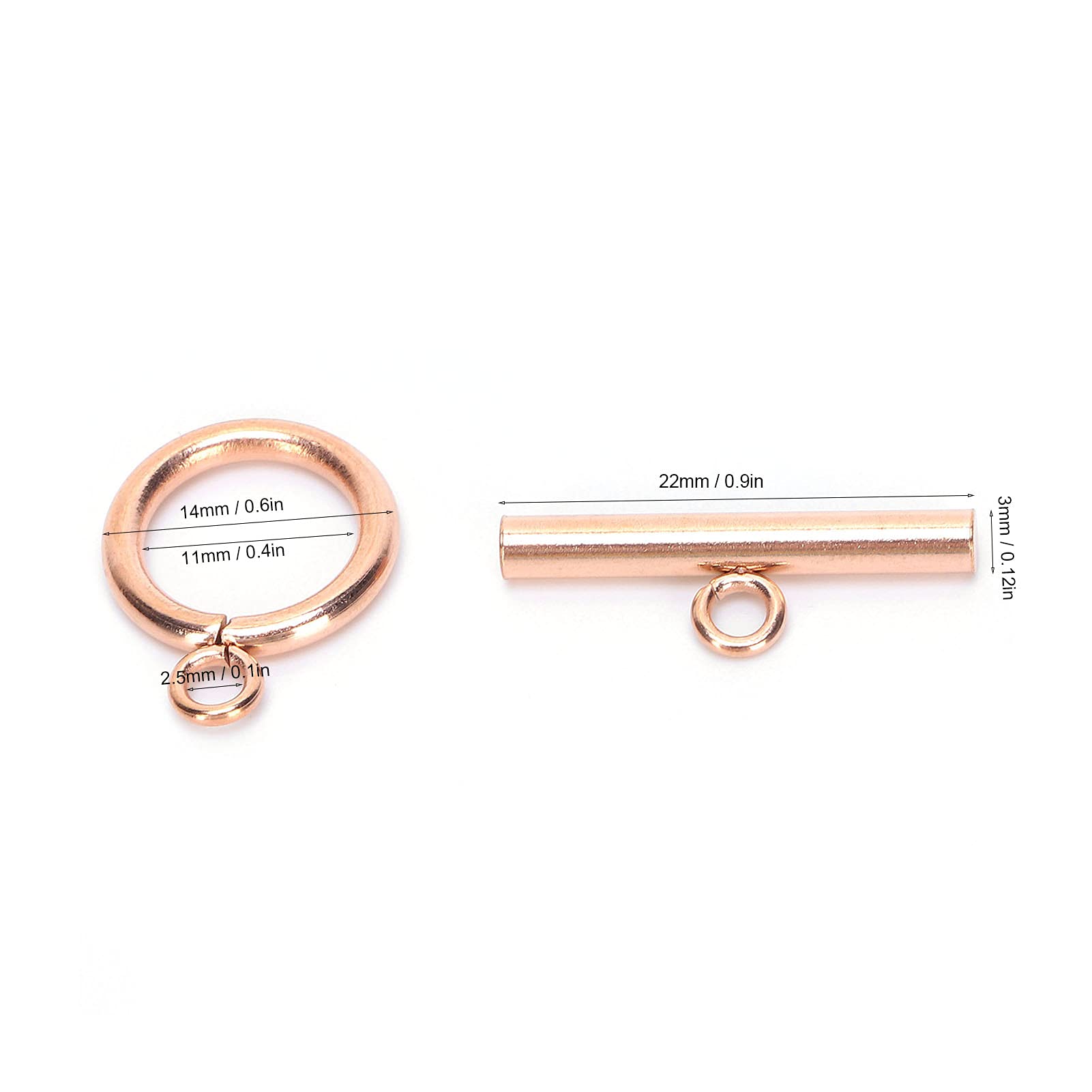 PH PandaHall 15 Set Fermagli a Levetta Gioielli in Acciaio Inossidabile 3 Dimensioni Fermagli T-Bar Chiusura Anello Connettori per Bracciali Collane Creazione di Gioielli