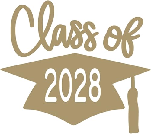 Miniatura 1 de Class Of 2028 Graduation Cap Vinyl Decal, Graduation T Shirt Transfer, DIY Graduate Shirt Patch, Tshirt Sticker, HTV Vinyl Applique, Pick Size