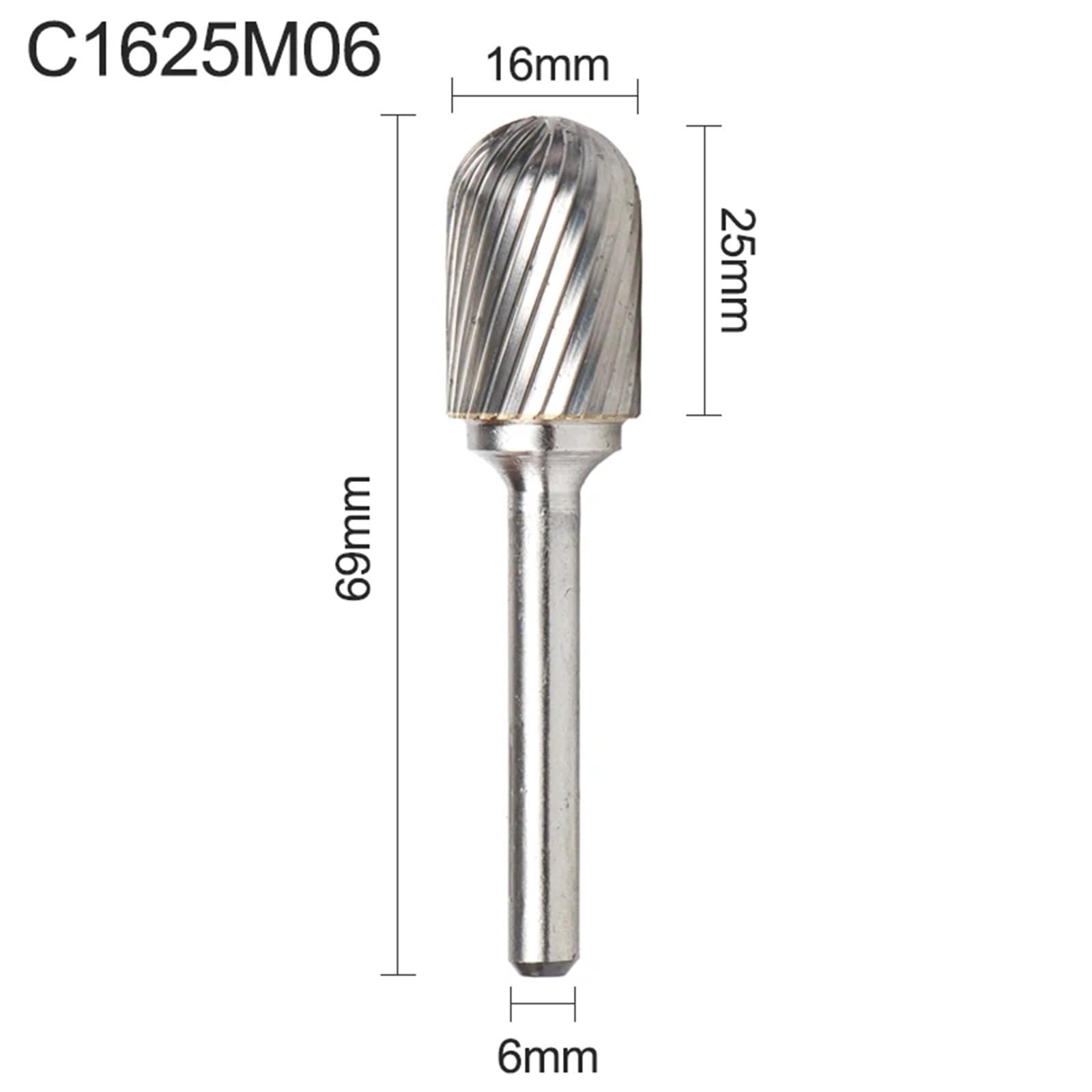 6 mm - 16 mm, 6 szt. głowic do grawerowania, zestaw narzędzi ręcznych, zestaw wierteł z węglika wolframu, drewno, metalowy pilnik obrotowy (C16)