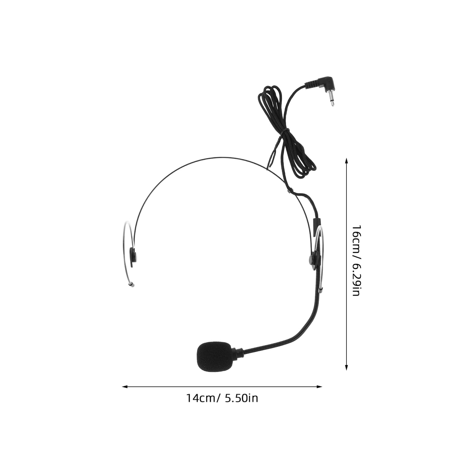BESTonZON Headset Microphone for Public Speaking Flexible Over Ear Condenser Mic with Audio for Teachers Guides and Conferences Compact Design for Comfort and Stability