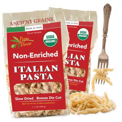 Organic Non Enriched Whole Wheat Pasta Busiate from Sicily, Italy, 2-Pack