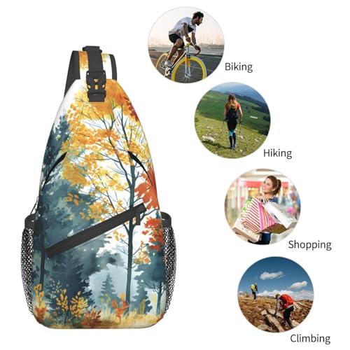 Bolso tipo bandolera patrón árboles para mujeres y hombres miniatura 6