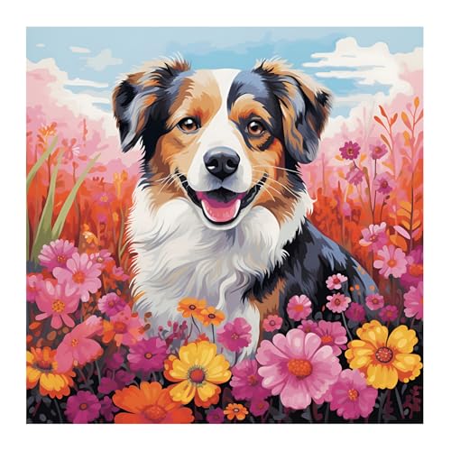 51buyoutgo Dog Cross Stitch Kits, 11 Ct Count Funny Pre Printed Counted Stamped Cross Stitch Embroidery Needlepoint Patterns Kits for Adults Beginners, Animal Easy Advanced Crossstitch Crossstitching