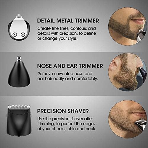 Hangsun Beard Trimmer Men, Hair Clippers Cordless Grooming Kit HC550 For Mustache, Head, Body, Face and Nose Hair USB Rechargeable 10-in-1 Hair Trimmers