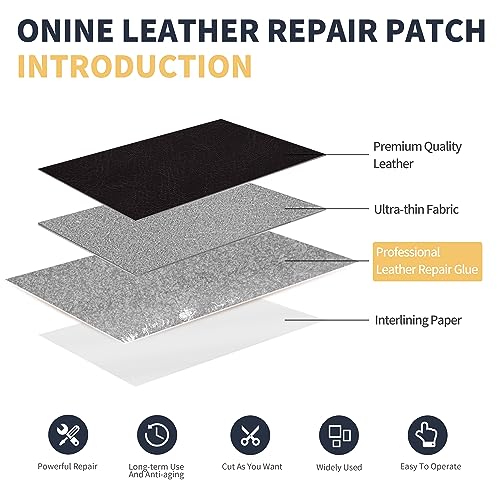 Image of ONine Leather Repair Tape 3X60 Inch Patch Leather Adhesive For Sofas, Car Seats, Handbags, Jackets,First Aid Patch (Dark Brown No.2)
