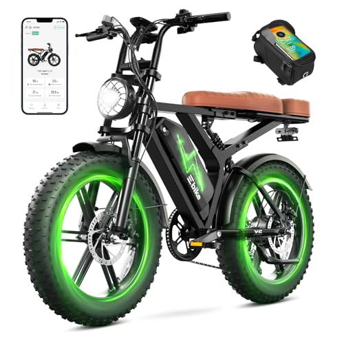Image of SISIAGD Electric Bike for Adults,1800W Peak Ebike,48V 15 / 30AH Waterproof Removable Battery,70-130 Miles,7 Speed,32 MPH Max,20 inch E Bike for City Commuting,Off-Roading,Mountain,UL 2849 Certification
