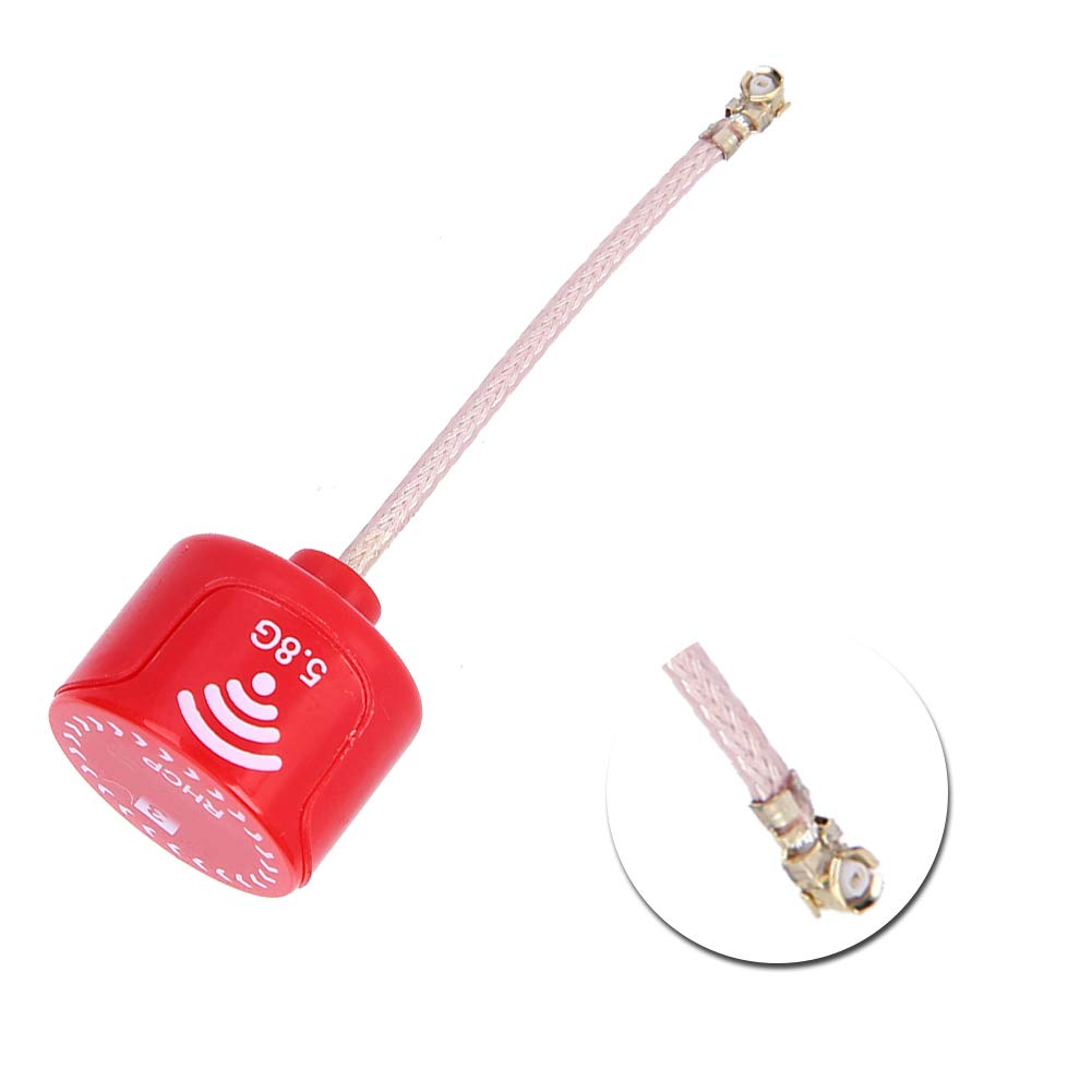 Antenna 5.8 GHz 3dBi LHCP, Guadagno Alto, Connettore UFL, Per Droni FPV Racing E Modelli RC, Colore Rosso