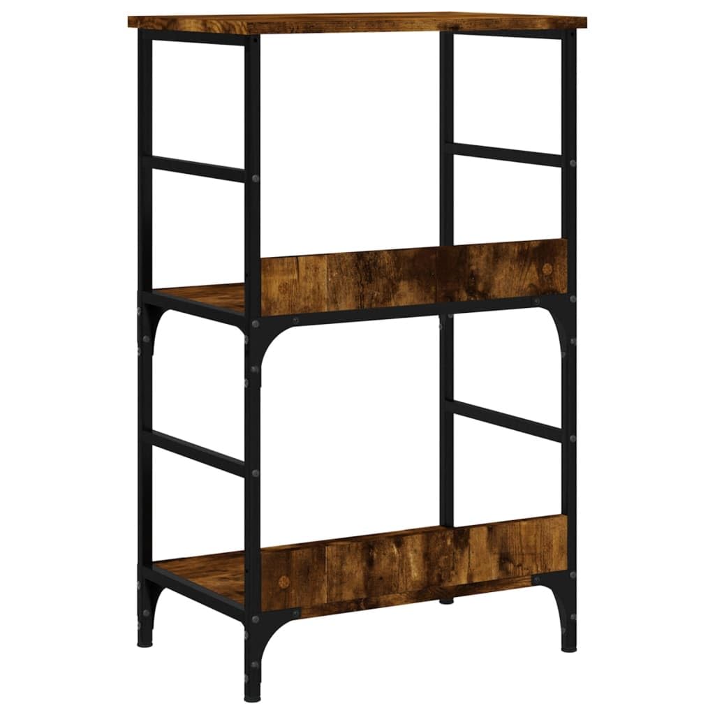 vidaXL Bücherregal, Bücherschrank mit 2 Fächern, Regal mit verstellbaren Beinen, Standregal Aktenregal für Wohnzimmer Büro, Räuchereiche Holzwerkstoff