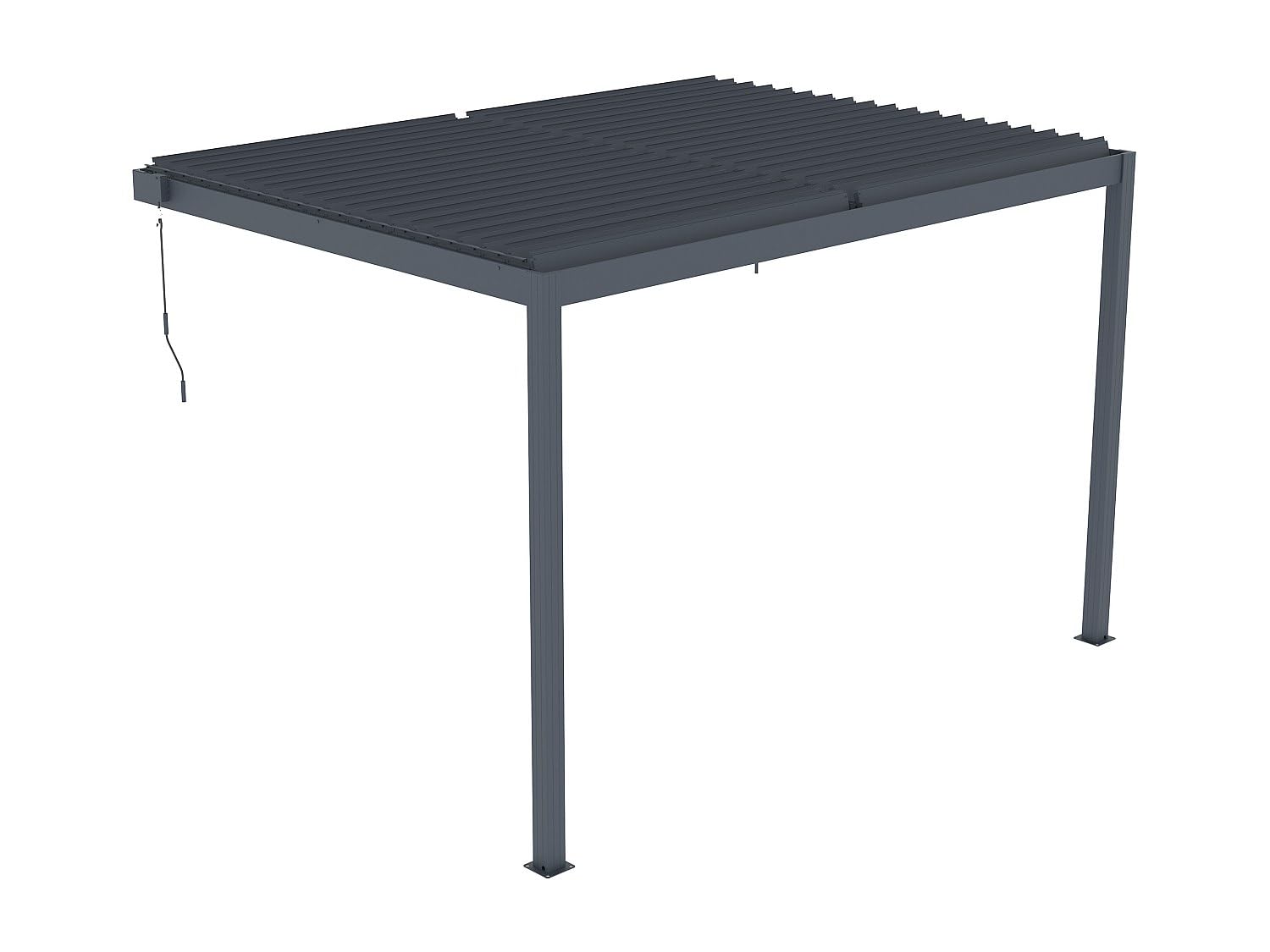 Vente-unique - Pergola adossée bioclimatique en Aluminium avec Lames orientables 11,85 m² - MANDELLO