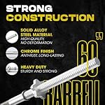 Yes4All Standard Straight Barbell 60" & EZ Curl Bar 47", Capacity 200 to 480 LB, Weight Bar 1" to 2" Diameter - Star Lock Collars, Rubber Ring, Barbell Spins Included for Deadlifts & Squats - Image 3