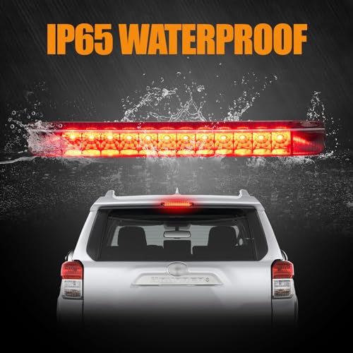 Image of Third 3rd Brake Light LED for 2010-2024 Toyota 4Runner, High Mount Rear Brake Lights Assembly for 2014-2019 Toyota Highlander, Waterproof Center Cab Lamp Stop Light (Black)