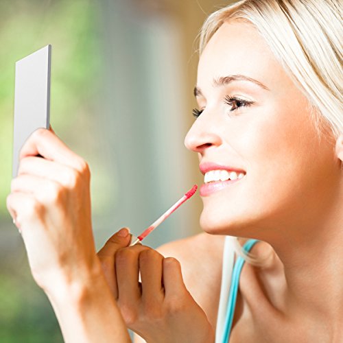 YoungRich 1 Pcs Little Travel Mirror Portable Folding Mirror Pocket Compact Makeup Mirror for Make Up Hair Styling and Shaving 17x13x0.5 cm Silver