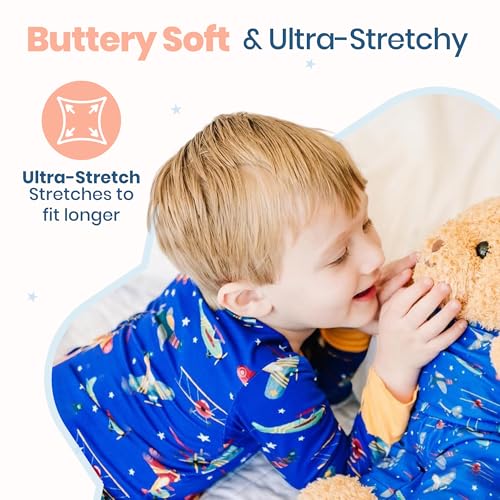 Sensory Friendly Boys Pajamas - Two Piece Viscose from Bamboo Pajamas for Kids - Styled by Kardashians - Sky Sleepers Pjs4
