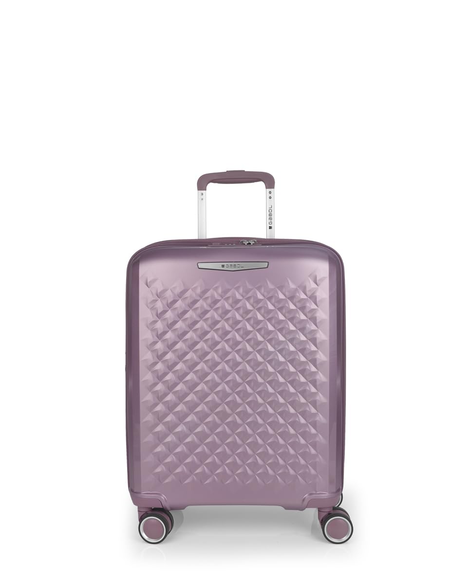 Gabol - Maleta de Cabina Rígida Expandible Queens 54x40x22/25 cm - Equipaje de Mano Ligero 2,8kg con Capacidad hasta 47,9L - 4 Ruedas Dobles 360° y Cerradura TSA - Diseño Español - Lila