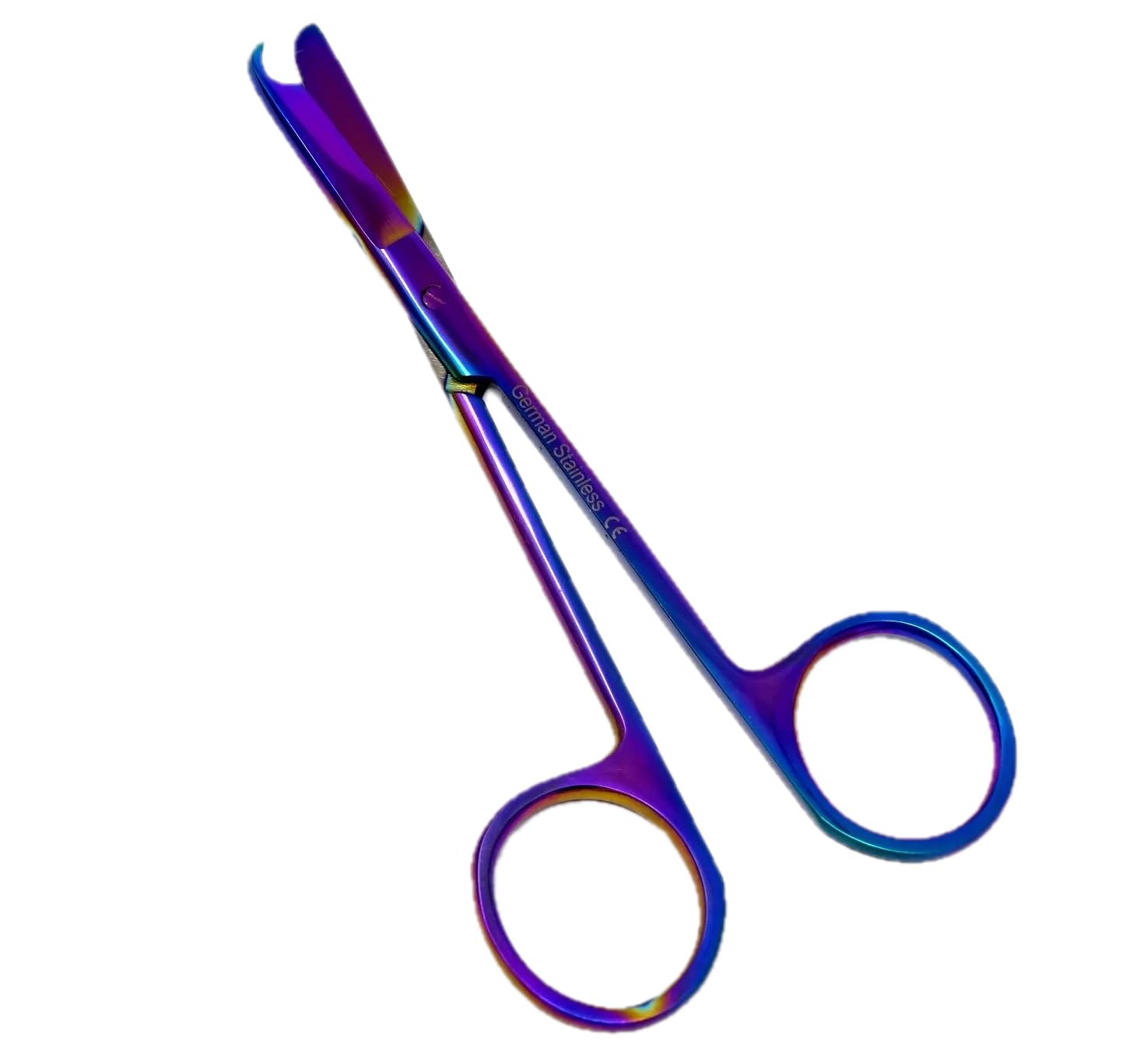 Nahtschere, 11,4 cm, mit halbmondförmigem zartem Haken, perfekt für Nahtentfernung, Erste Hilfe, EMS-Training und mehr, hochwertiges Instrument, Edelstahl (Regenbogen)