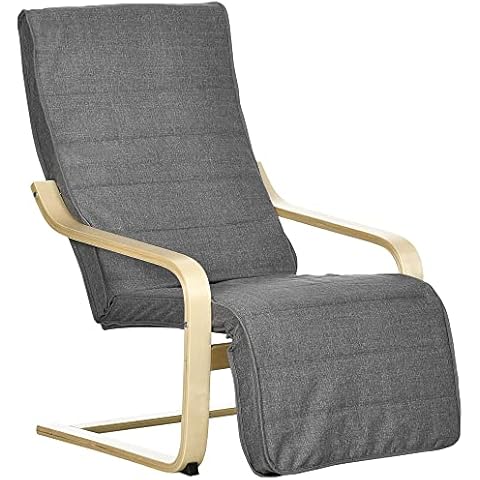 HOMCOM Light Grey Wooden Reclining Chair Cover