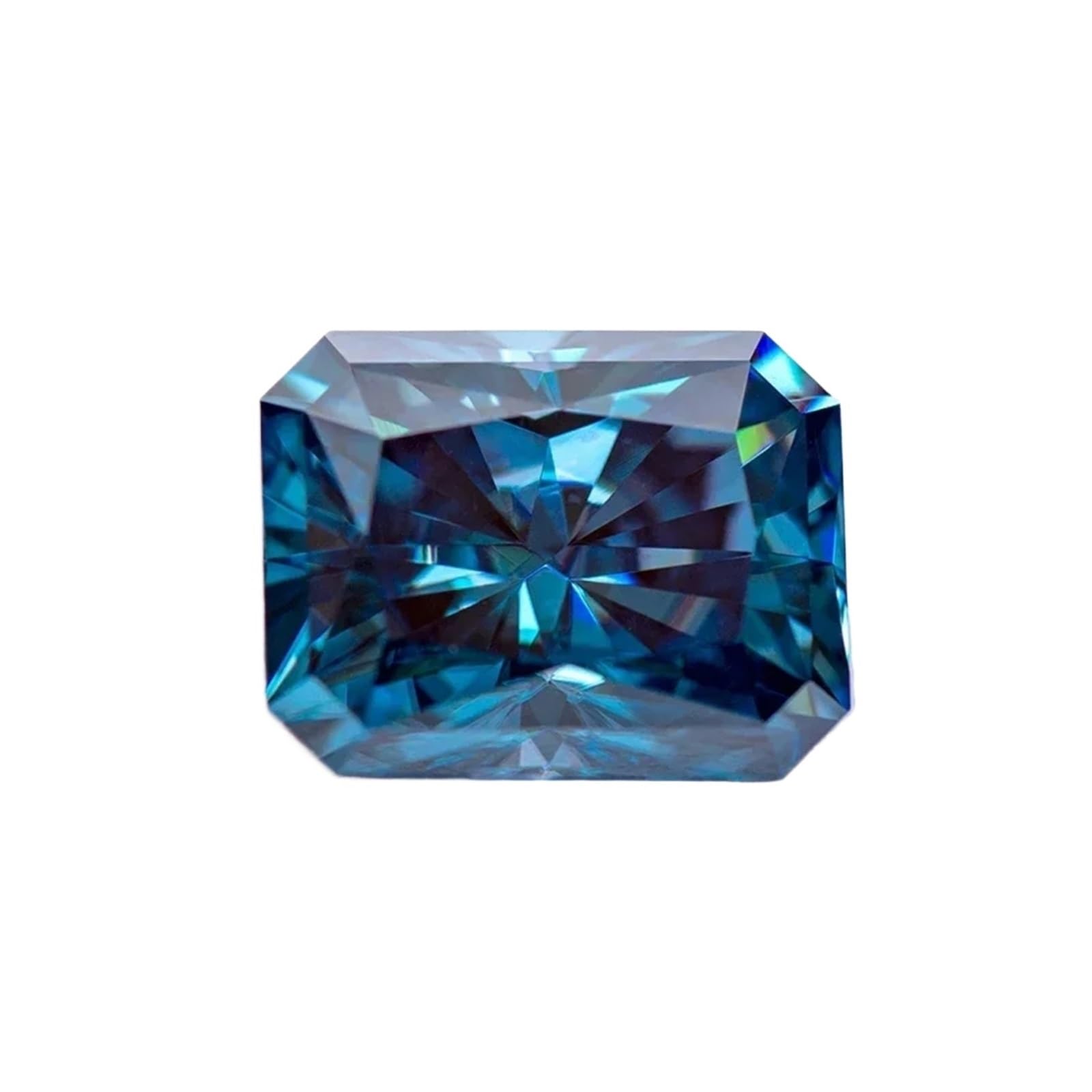 Piedra suelta de moissanita, Diamante de laboratorio BlueSapphire Moissanite RadiantCut for la fabricación dijes, anillos, aretes y joyería