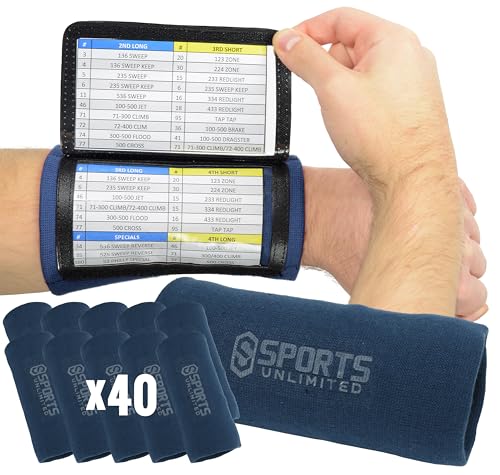 Image of Sports Unlimited Adult Triple Wrist Coach, Football Wristbands for Plays, Baseball Wristbands, QB Arm Bands