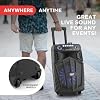 Pyle PA System Party Speaker 10 Inch Bluetooth Speaker 680W with Wireless Microphone, Portable Karaoke Speaker with LED Lights, Rechargeable Battery and Wheels #5