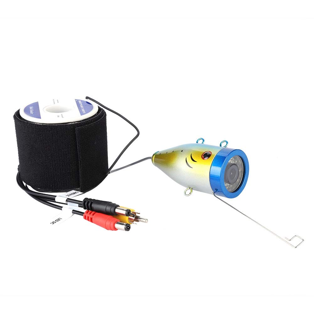 ASHATA Fischfinder Kamera, 50M Unterwasser HD 1000TVL Fischereikamera Unterwasserfischerei Kamera,wasserdichte Hochintensive 30 LEDs Kamera Fisch Finder mit 9 Zoll TFT Farbdisplay EU