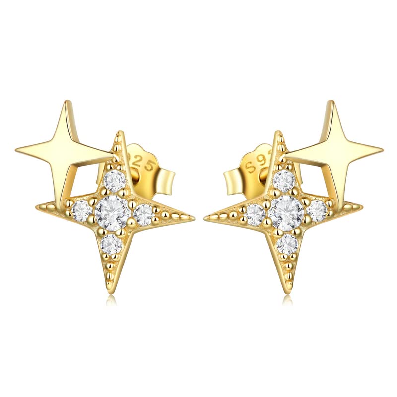 Boucles d'oreilles solitaires jaunes de qualité premium en zircone cubique brillante