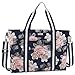 MOSISO Laptop Tote Bag for Women (Up to 17.3 inch), Canvas Multifunctional Work Travel Shopping Duffel Carrying Shoulder Handbag Compatible with MacBook, Notebook and Chromebook, Dark Blue Base Rose