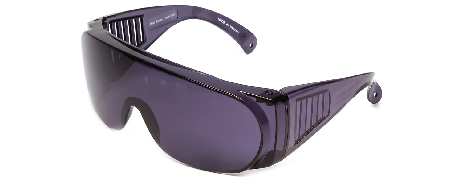 Calabria 1003 Fitover - Gafas de sol grandes de seguridad sobre gafas graduadas | 100% protección UV | patillas transparentes | Humo