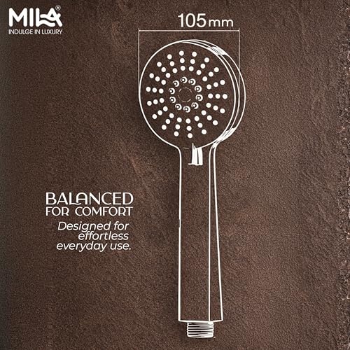 Image of Mila Aquapulse 3-Function Hand Shower | Rain, Massage, Mixed Spray Modes | Chrome Finish |Modern Design | Includes Hose (1.5m), Bracket & Installation Kit