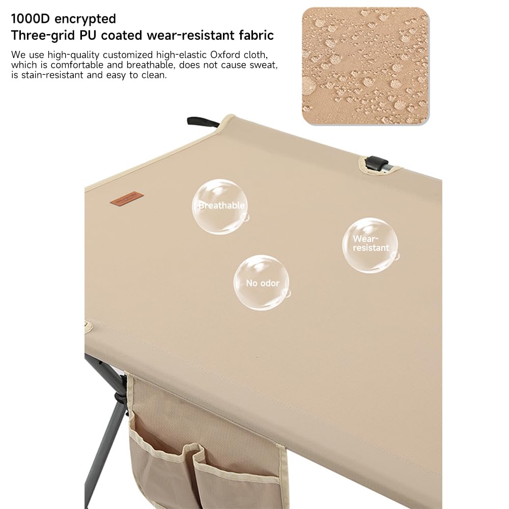 Cama Camping, Cama Plegable Camping, Cómoda para Adultos y Niños. 2 Alturas Ajustables Portátil Fuerte y Resistente Cunas para Acampar, Playa, Viajes, Escalada, Oficina, soporta hasta 150 kg