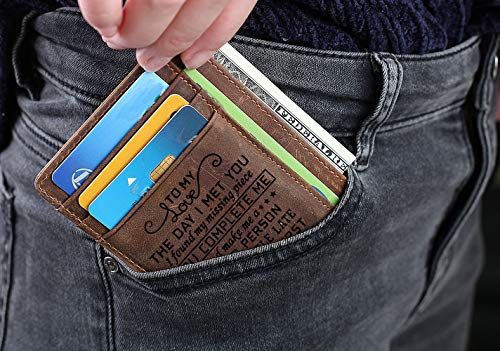 Fundykee Engraved Pocket Wallet To My Son Dad Husband, Personalized Gift Slim Cards Case Money Clips (To My Love) #TOP3