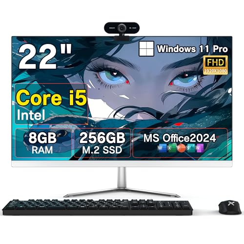 �y2026�V�o��zWingame �f�X�N�g�b�v�p�\�R�� 22�^ FHD(1920*1080) Core i5��2���� Windows11pro MS Office2024���� �f�X�N�g�b�vpc ��̌^PC �L���L�[�{�[�h�E�L���}�E�X�t��/HDMI/VGA/