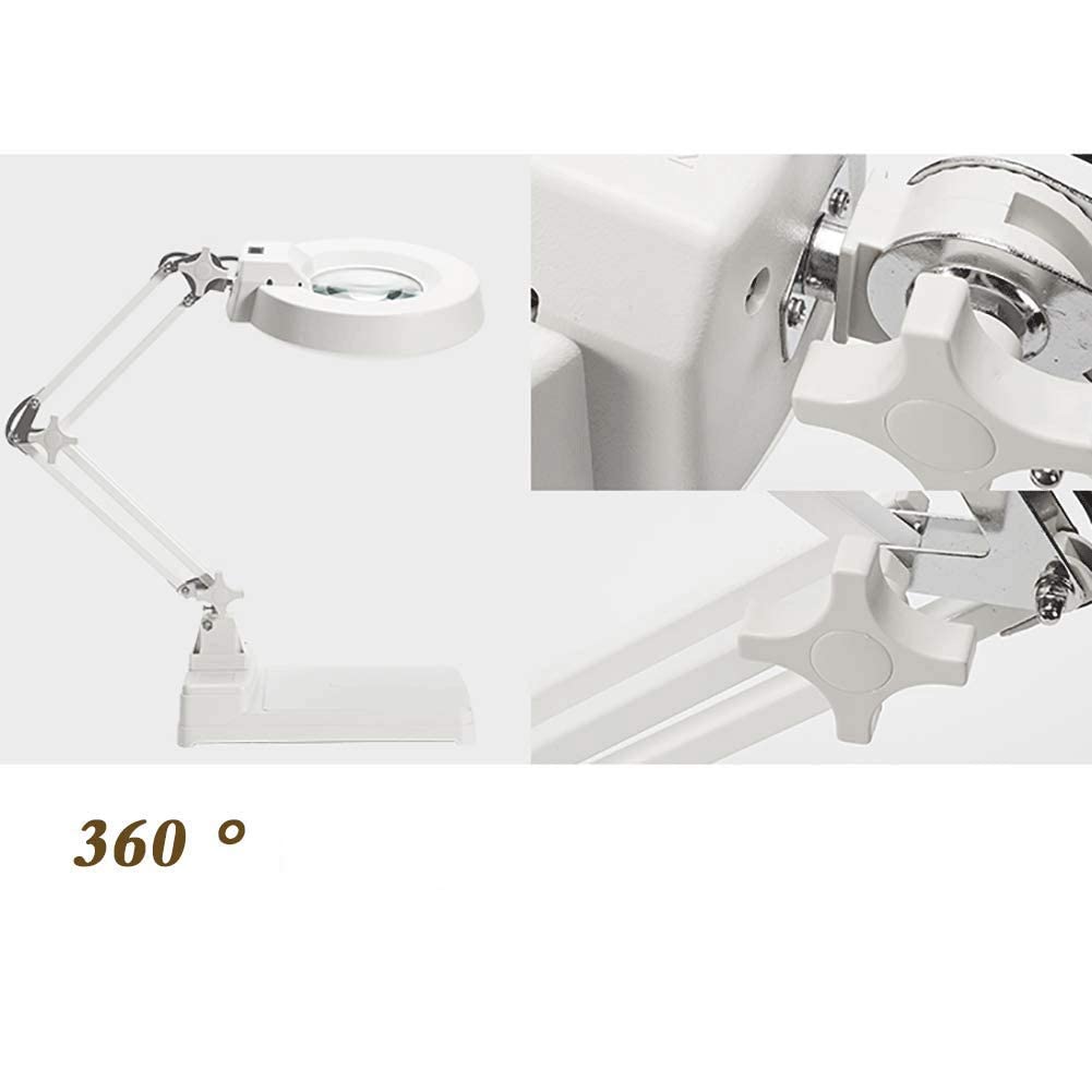 Składana lupa/lampa Lupa stołowa Biała/niebieska szklana elektroniczna lupa 10/20 razy wisdom