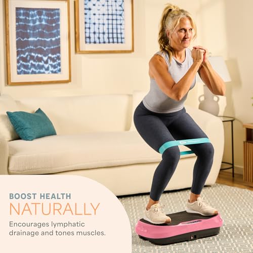 Image of Lifepro Waver Mini Vibration Plate Exercise Machine with Resistance Bands | Compact Design, 99 Speed Levels, 10 Presets, Non-Slip Surface - Vibration Plate for Lymphatic Drainage, Full Body Workout