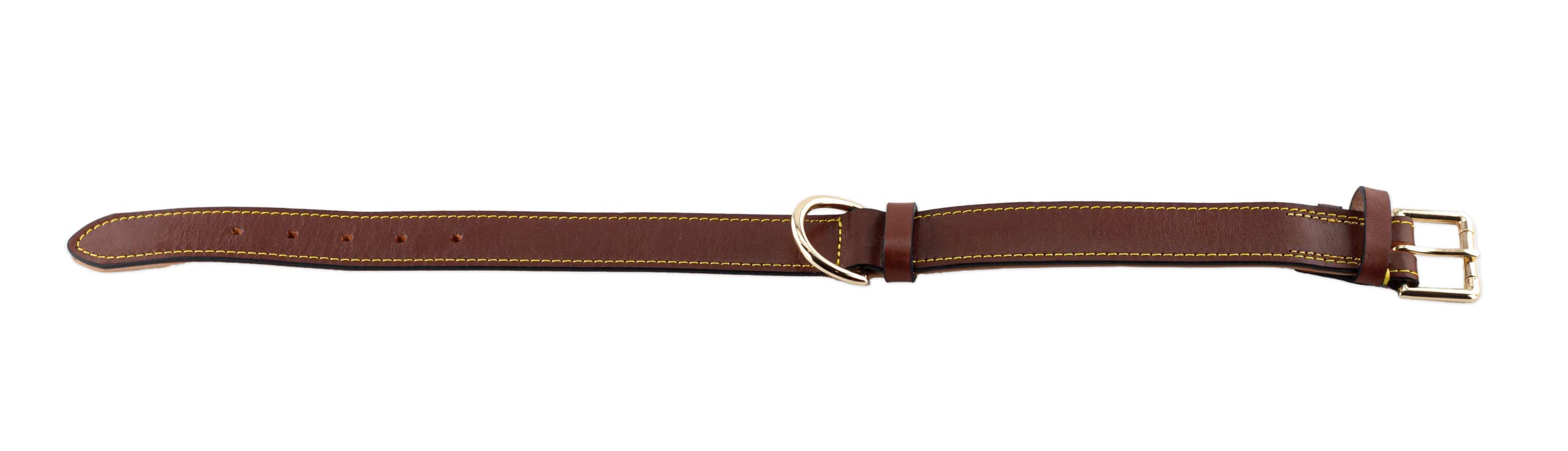 Brute Strength - Lujoso Collar de Cuero para Perros - Marrón - XXL - (66-73) x 3,5 cm