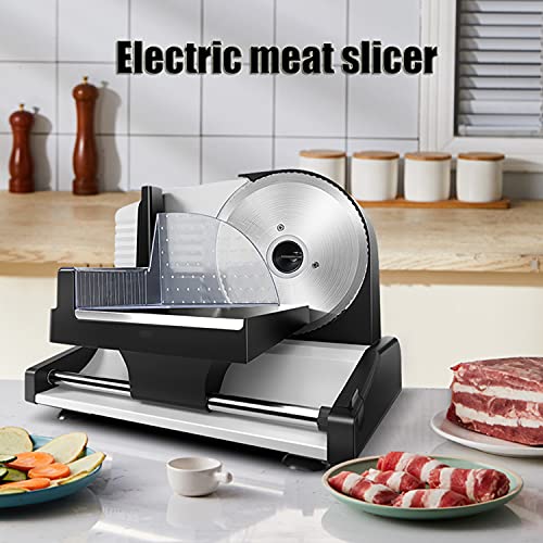 Virtper Elektrische Allesschneider 200w Mit Edelstahlklinge Wurstschneidemaschine Fleischschneider Mit Einstellbare… – Bild 3