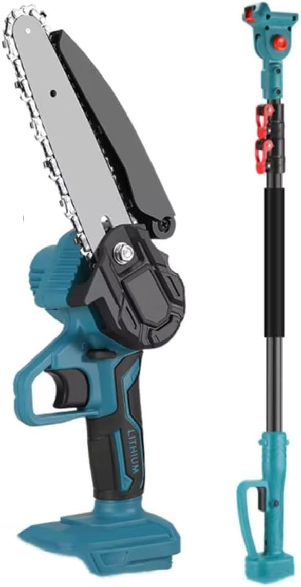 Kit Forbice da Potatura a Batteria 3 in 1, Motosega a Batteria 6 Pollici, Cesoie Elettriche con Asta Telescopica 128-248cm, 2 Batterie Incluse – Taglio Rami Alberi Giardino Arbusti Vigneto