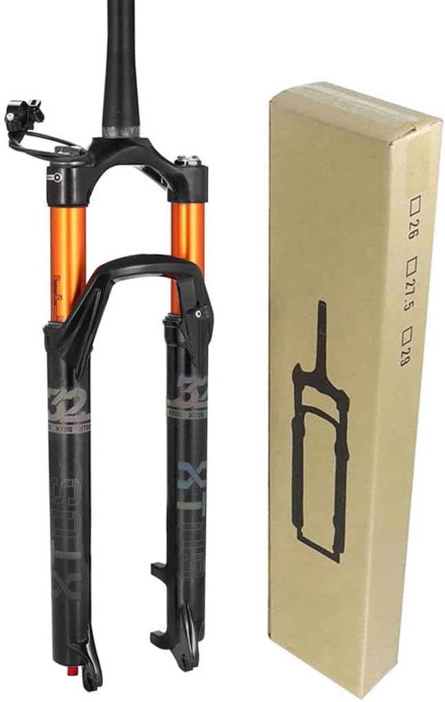 MTBフォークバイクフロントサスペンション26インチ27.5インチ29ER、リバウンド調整1-1/8ストレートステアラーディスクブレ