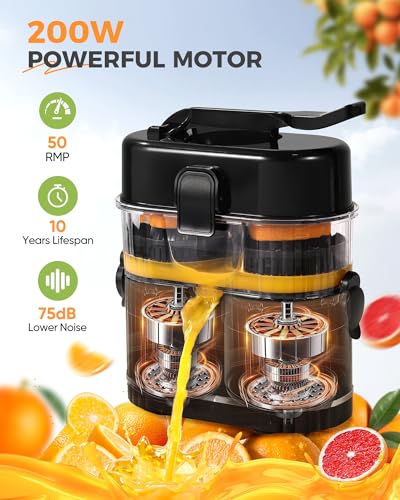 Amzpass Dual-Head Electric Citrus Juicer (200W) — view 7