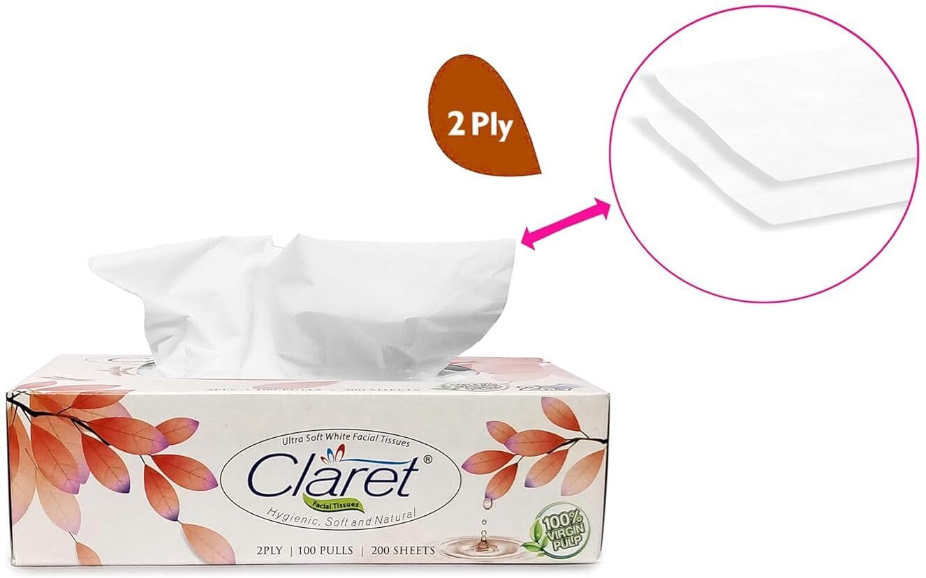 100 Pull Brown CL FT Pack 2 Dry Tissue - Super Soft Facial Tissue, Multipurpose for Personal Care, Bedside, Dressing Table, Office & Car Use 2