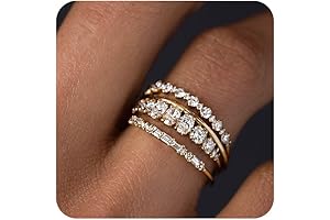 14k Gold Plated Stackable Rings for Trendy Women