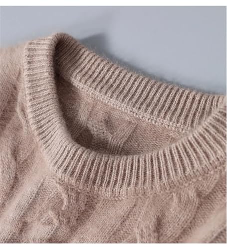 Men's Pullover Sweaters O-Neck Long Sleeve Warm Casual Knitted Large Size Twisted Sweater3